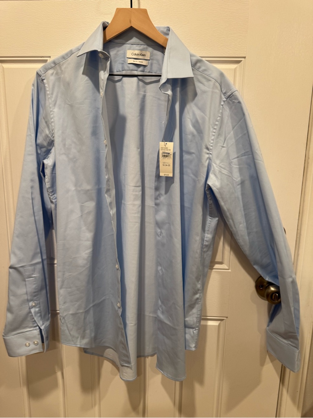 Calvin Klein Light Blue Men's Dress Shirt - Classic Point Collar